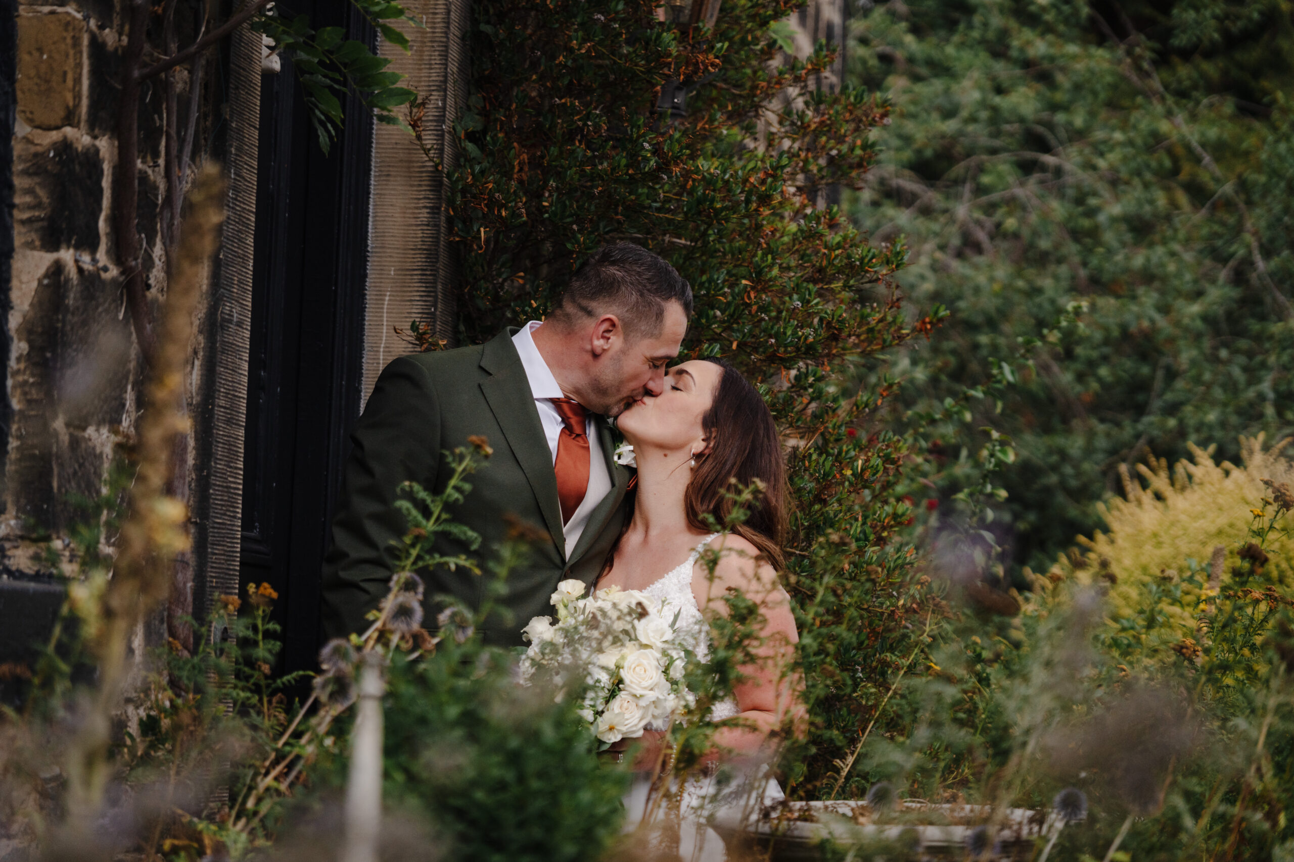 Bride and groom at Wharfedale Grange on their wedding day